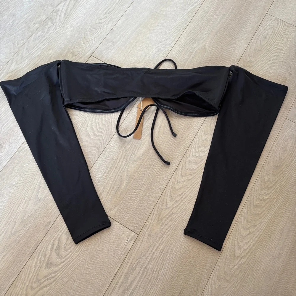 NWT Skims Black Off The Shoulder Bikini Top Swimsuit